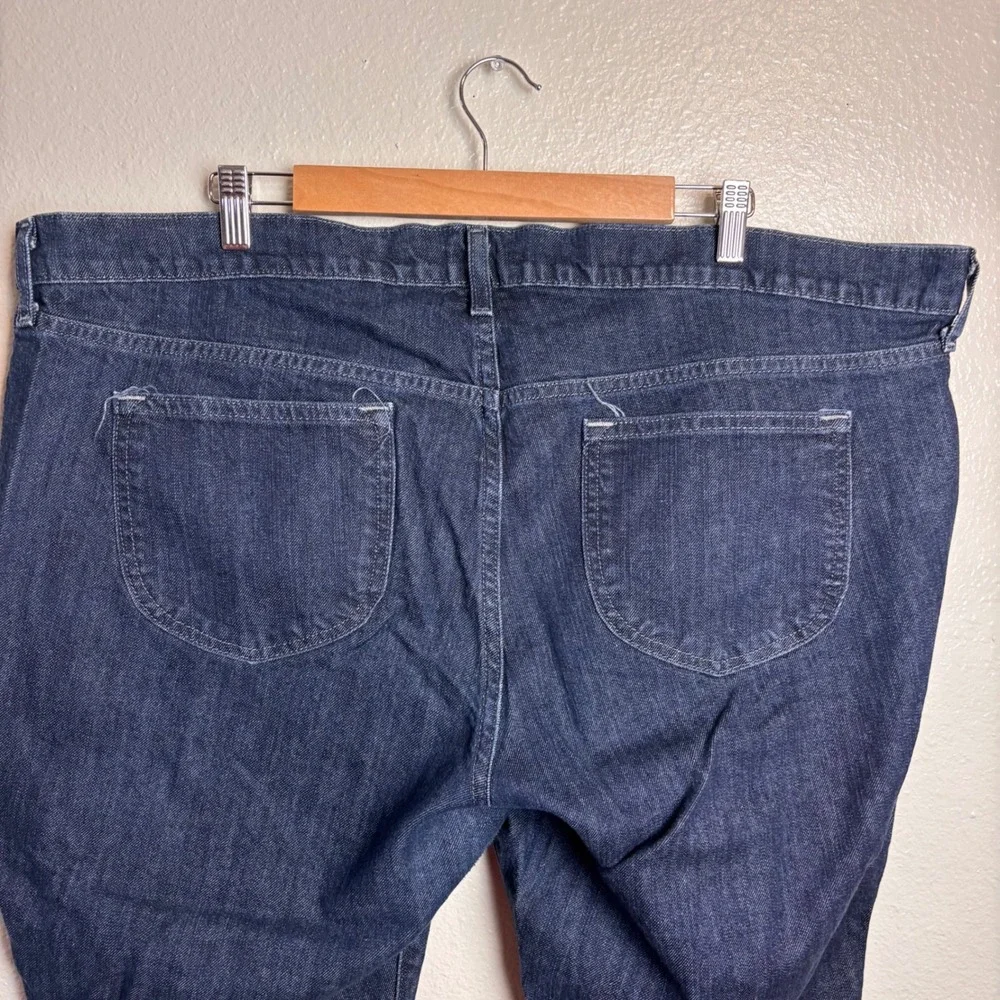 Old Navy Womens 20 Dark Wash Denim Bermuda Shorts Long Jorts Plus Size Stretch